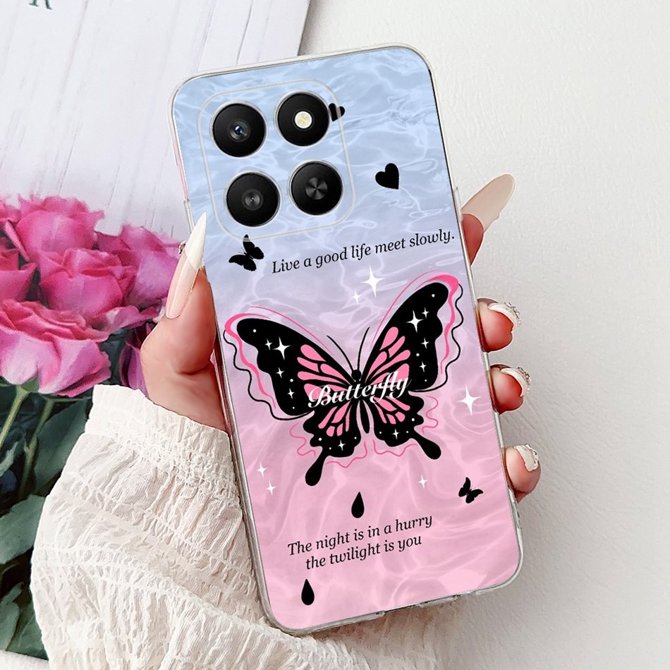 สําหรับ Honor X7D LGN-NX1 ใหม่ Elegant ดอกไม้แมวภาพวาดปลอก HonorX7D X 7D 5G ซิลิโคนนุ่ม TPU เคสโทรศัพท์ - รูปที่ 5