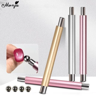 Monja แท่งแม่เหล็กสําหรับ Cat Eye เจลโปแลนด์ดูด Dual Ends Magnetic Ball เล็บออกแบบเครื่องมือ Tool