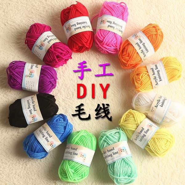 ไหมพรม 8ply ไหมพรม 5ply ไหมพรม 4ply อนุบาลแฮนด์เมดทําเองวัสดุแพคเกจลูกเส้นด้ายที่มีสีสันเด็กทําตุ๊กต
