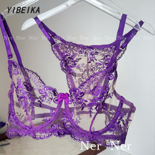 ชุดชั้นในสตรี สไตล์อเมริกันสีม่วง push-up เซ็กซี่ ถ้วยบางเฉี…