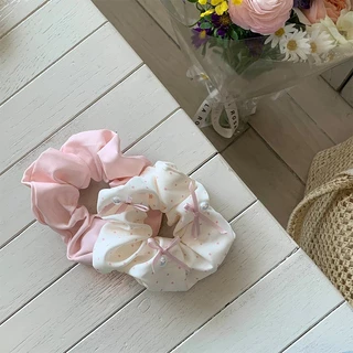 หูกระต่ายBowknot และ Scrunchies สีฟ้าและชมพู สำหรับเครื่องประดับผม