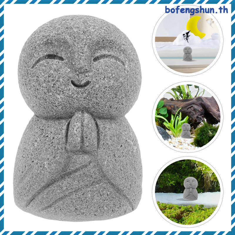 🌱 Japanese Buddha Figurine ฟิกเกอร์พระพุทธรูป Feng Shui Zen พระสงฆ์ Jizo กำลังสวดมนต์ Jizo Monk Figu
