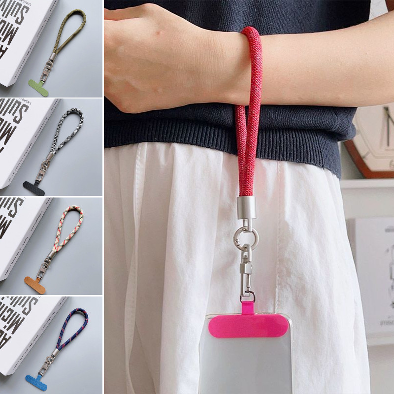 เคสโทรศัพท์แฟชั่นสั้นเชือกแขวนกระเป๋ากล้องสี โดปามีน กุญแจถ้วยน้ํา กลางแจ้ง ต่อต้าน สูญหาย สายรัดข้อมือ ของขวัญ