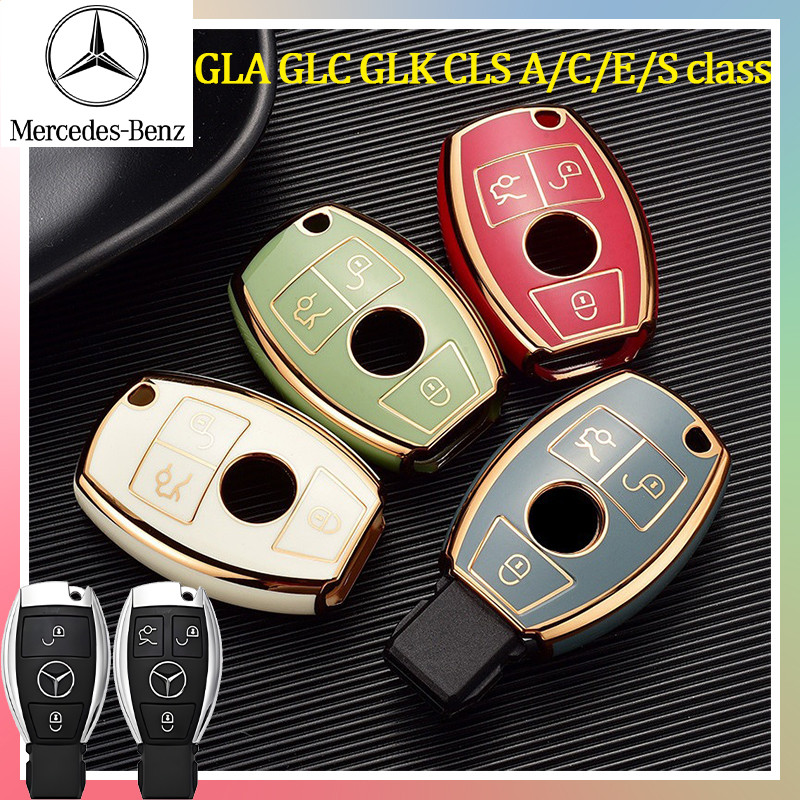 Mercedes-Benz ฝาครอบกุญแจสําหรับ GLA GLC GLK CLS A/C/E/S class W246 W176 W204 W205 W164 W166 พวงกุญแจกรณี