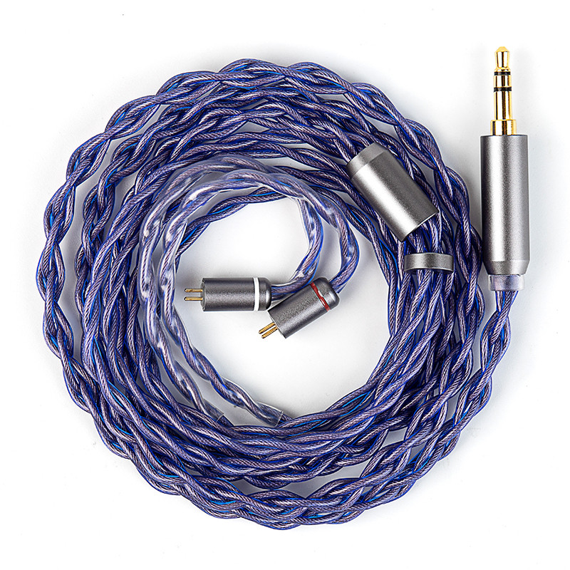 KBEAR Neon 4 core High-ppurity OFC HiFi หูฟังสาย Quad-cross ทอโครงสร้าง iem สาย 3.5/4.4 มม. Banced เปลี่ยนสาย