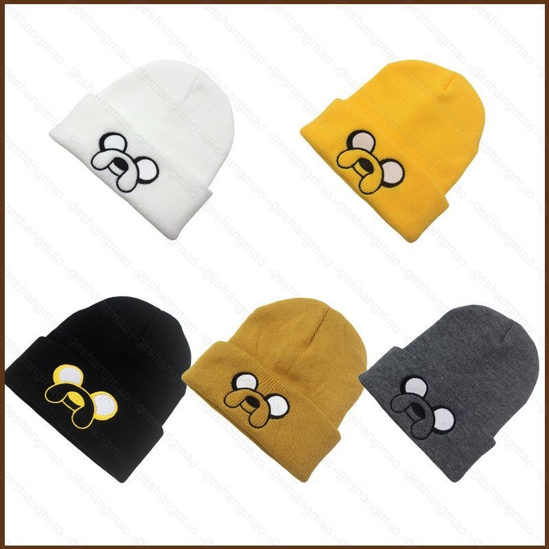 หมวกถักสุนัขJake Adventure Time สำหรับฤดูใบไม้ร่วงและฤดูหนาว ทำจากผ้าขนสัตว์นุ่มๆ พร้อมความอบอุ่น เป็นของขวัญสำหรับเด็ก