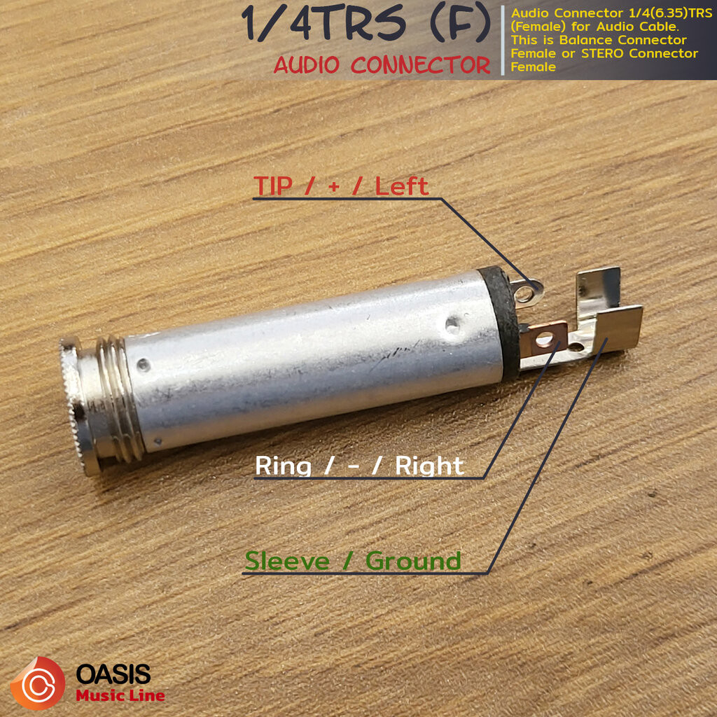 [พร้อมส่ง][1ตัว] Jack Phone STEREO MONO 6.35mm 1/4 Stereo Connector TRS (Female) สำหรับเข้าสาย แจ็คไมค์ตัวเมีย Jack Mic - รูปที่ 3