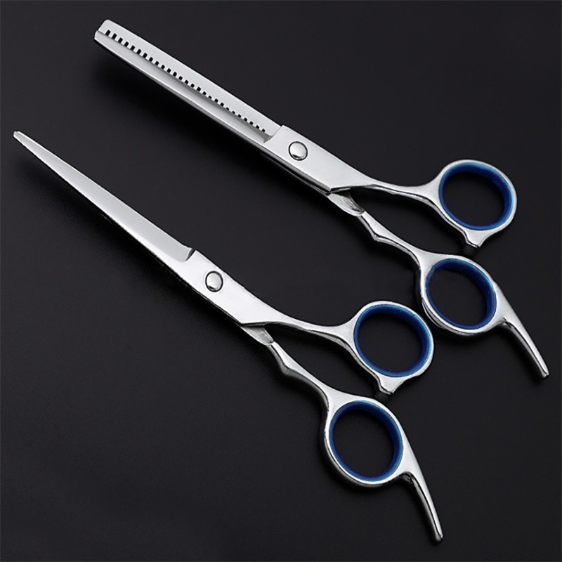 6 นิ้วผมกรรไกร Professional Stylist เครื่องมือ Hairdressing กรรไกรผอมบางสแตนเลสเฉือน