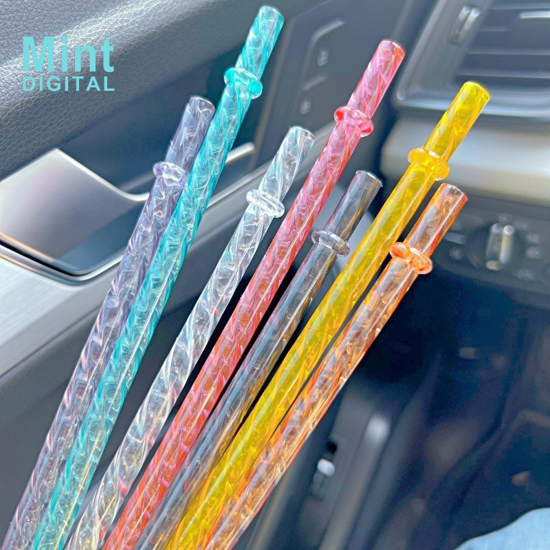 2ชิ้นฟางเปลี่ยนเงาหลอดพลาสติก26เซนติเมตรเหมาะสําหรับทุเรียนถ้วยฟางถ้วยไม่ทิ้งรีไซเคิลเป็นมิตรกับสิ่งแวดล้อมคริสตัลฟางพลาสติกถ้วยน้ําอุปก