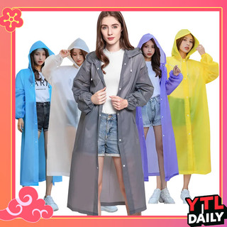EVA เสื้อกันฝนแฟชั่น ชุดกันฝน สไตล์เกาหลี Rain coats กันน้ำ แบบหนา มีฮู๊ดกันฝน