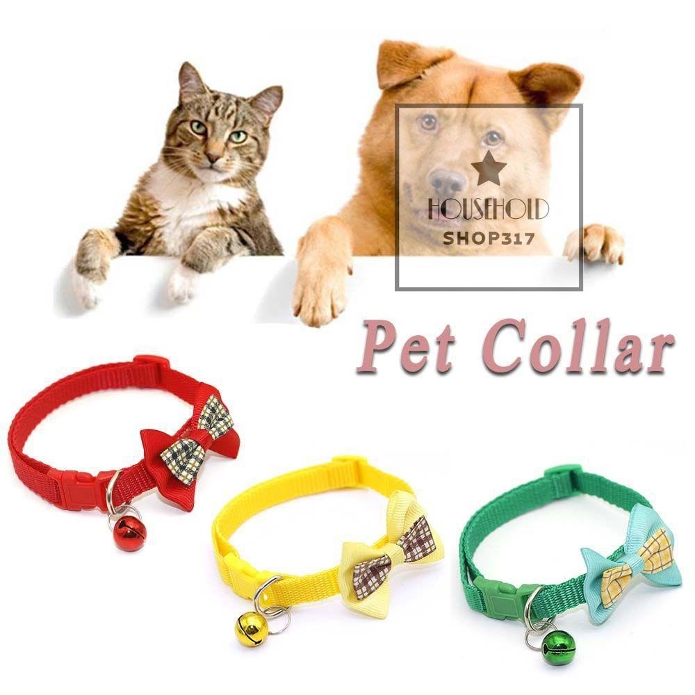 ปลอกคอแมว ปลอกคอโบ เนกไท ปลอกคอโบว์ ปลอกคอสัตว์เลี้ยง Pet Collar ปลอกคอแมวน่ารัก โบ โบว์ hh99
