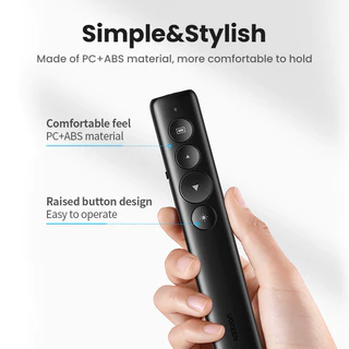 Ugreen การนําเสนอไร้สาย Remote Clicker Laser Pointer 2.4GHz USB Powerpoint PPT ปากกาสําหรับ Office Mac Window Multi-function Laser Pointer สําหรับการนําเสนอ