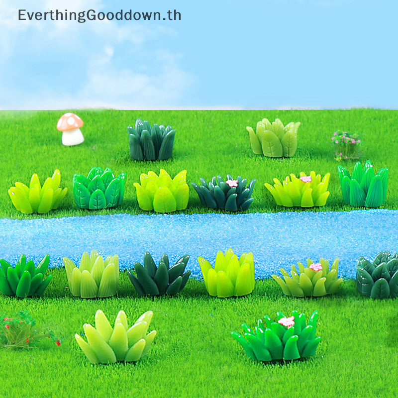 Ever 10 ชิ้น Mini เรซิ่นจําลองหญ้า Pile Micro ภูมิทัศน์ตกแต่งงานฝีมือ Micro Landscape อุปกรณ์ตกแต่งสวน TH