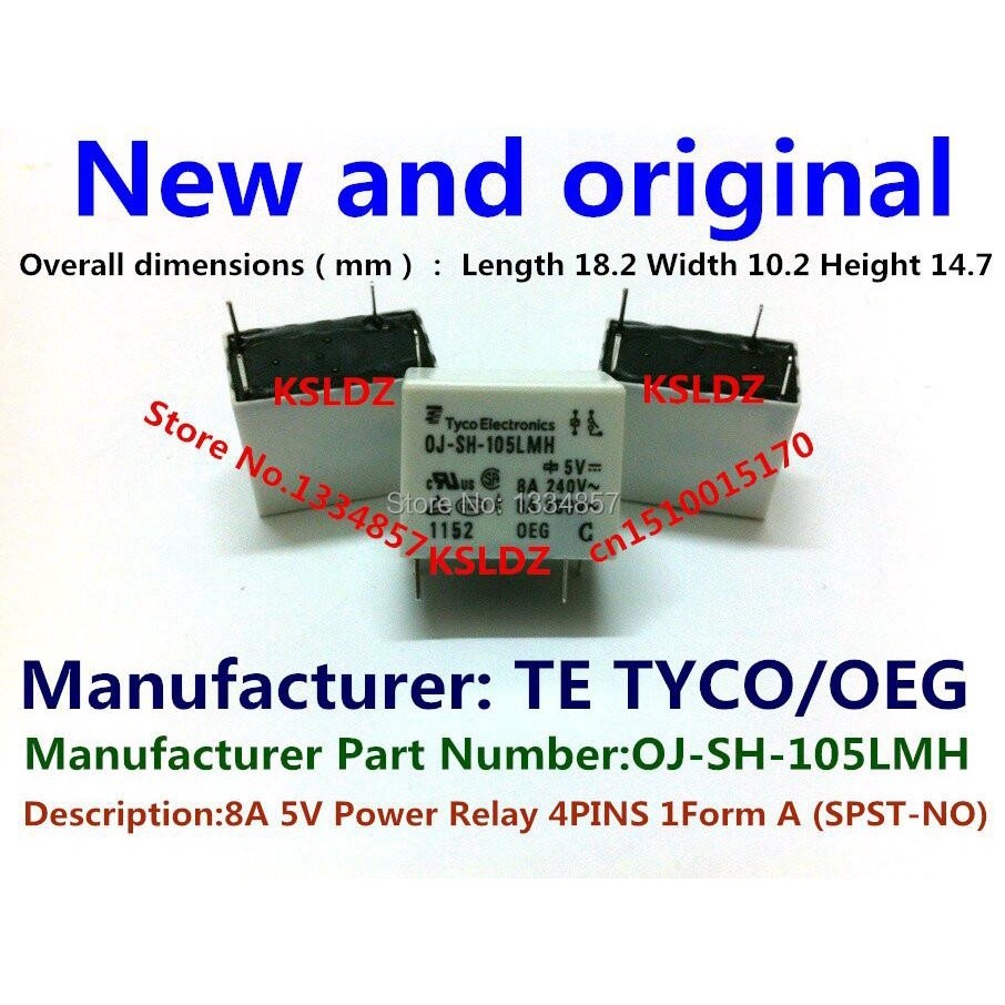 ✹Free shipping lot (10 pieces/lot) 100%Original New TE TYCO OEG OJ-SH-105LMH OJ-SS-105LMH 4PINS 8A 5