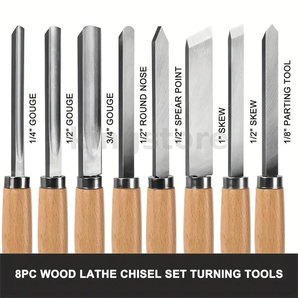 8pcs Professional Woodturning Chisels ชุดความเร็วสูงใบมีดเหล็กเครื่องกลึง Chisel ชุด Skew Parting Spear Gouges สําหรับงานไม้ ราคา ถูกที่สุด ดีลบีเคเค แกลเลอรีภาพที่ 2