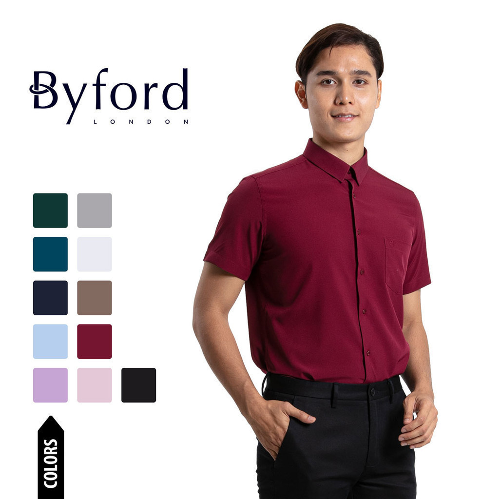 Byford Short Sleeve Slim Fit Business Shirt - 3424001ก