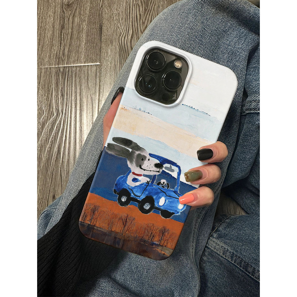 Iphone Niche Premium Sense Insสไตล์บุคลิกภาพCreative Fun Artสุนัขภาพวาดสีน้ํามันใหม่ฤดูใบไม้ร่วงทนเคสโทรศัพท์สําหรับ7 7plus 8 8plus Xs Xr 11 12 13 14 15 Pro Plus Promax