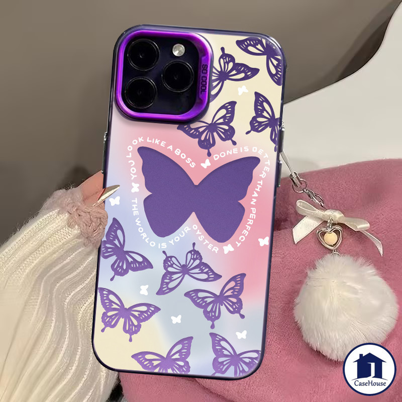 เคส IMD ชุบจิตผีเสื้อเข้ากันได้สำหรับ Realme C67 C30 C15 C55 C12 C25 C51 C33 C53 C21 C17 C20A C20 7i C35 C11 5i Note 50