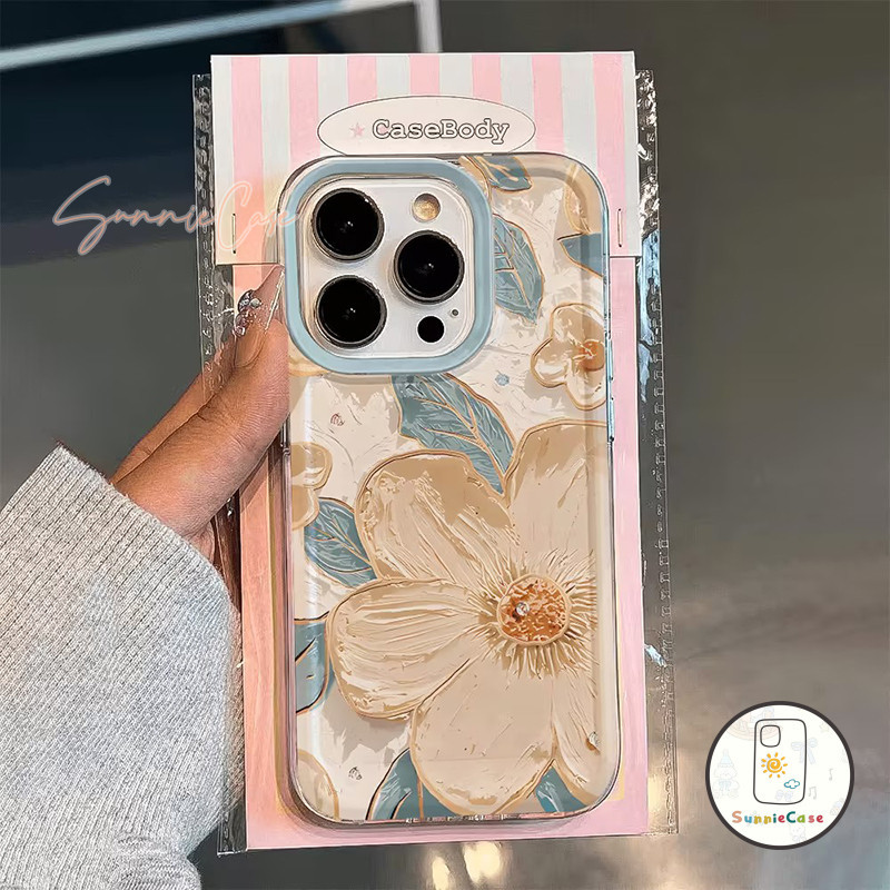 ย้อนยุค ดอกไม้น้ำมันจิตรกรรมดูเดิล เคส OPPO A36 A7 A53 A1K OPPO A51 A3S A9 A12 A31 A16 A3S A76 A57 A5 A5s A54 Reno 6 5F