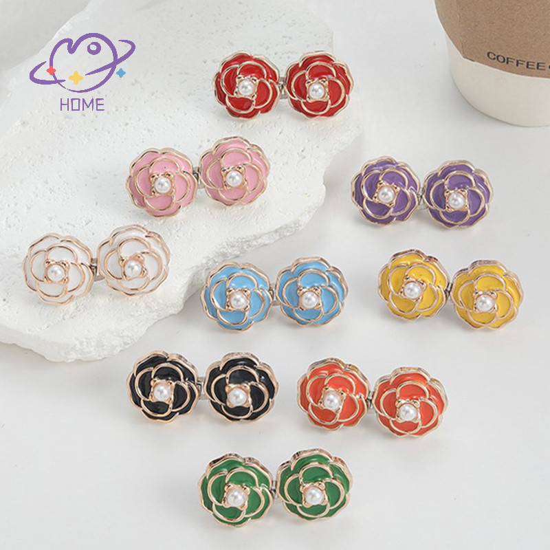 [mayhome] 1 ชิ้น Pearl Camellia กระชับเอวปุ่มกางเกงยีนส์เอวหัวเข็มขัดแฟชั่นที่ถอดออกได้ Jean ปุ่ม Pin สําหรับผู้หญิงกระโปรงกางเกง {TH}