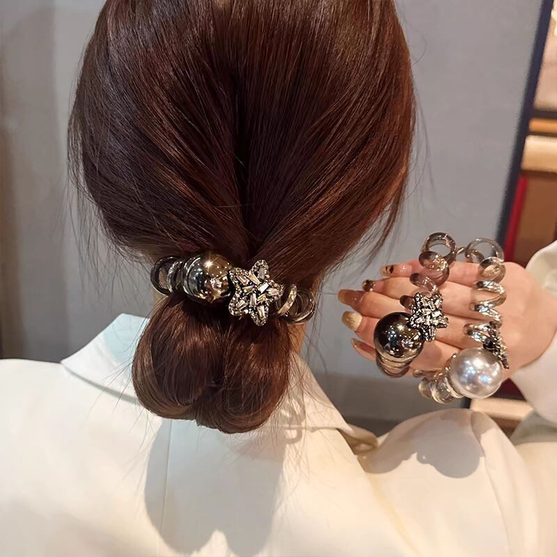 เกาหลี Dongdaemun Star Rhinestone โทรศัพท์สายผมแหวนหญิงผมหางม้าสูง Handy เครื่องมือเชือกผมอารมณ์ Ru