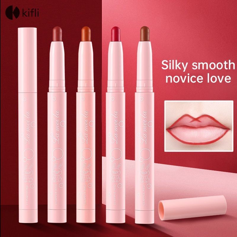 kifli.thSoft Mist Waterproof Lip Liner Non Fading Non Stick Cup ลิปสติกปากกาทนทาน Rotary Lip Liner-KI
