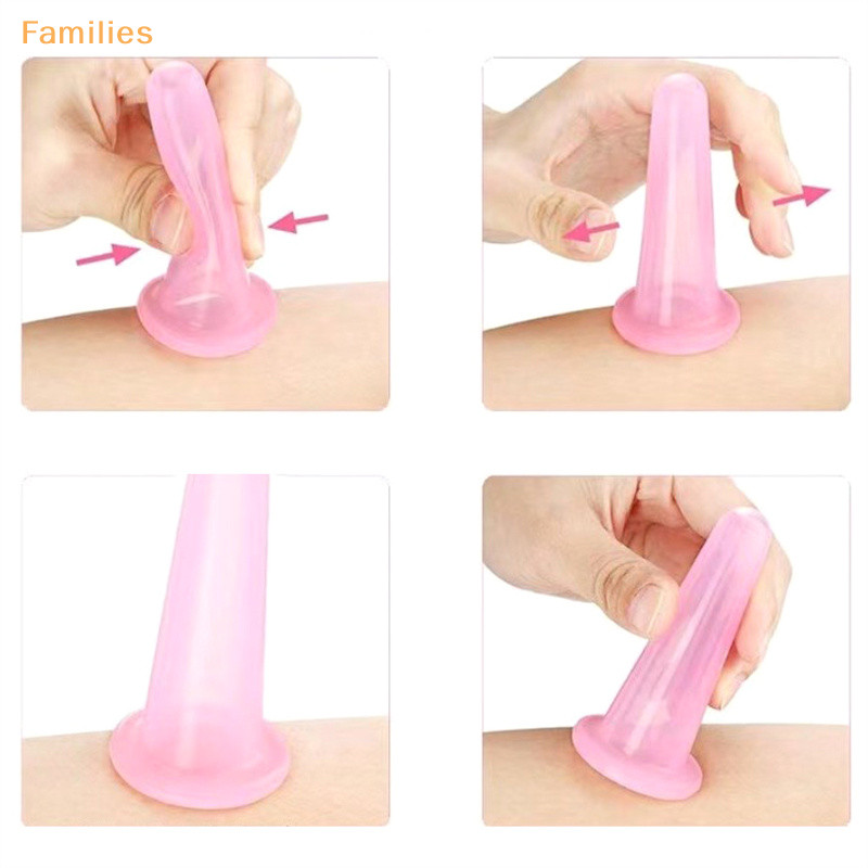 Families> 2 ชิ้นซิลิโคน Cupping ดูดสูญญากาศนวดใบหน้าถ้วยขาแขนผ่อนคลายในครัวเรือน Health Care ผิวหน้า Lifg เครื่องมือดี