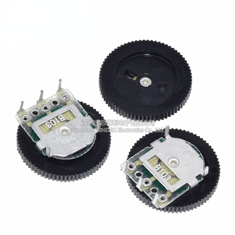 B103 10Kเดี่ยว16 * 2MM Dial Potentiometerเกียร์ Potentiometerร้องเพลงเล่นเครื่องสวิทช์ระดับเสียง