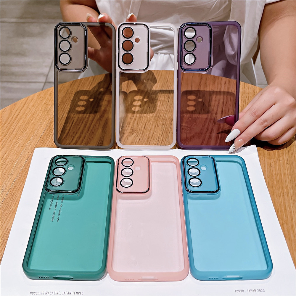 SAMSUNG สําหรับsamsung Galaxy A55 A54 A34 A24 A14 A15 A35 A25 4G 5Gกันกระแทกกล้องป้องกันฟิล์มโปร่งใสฝาครอบโทรศัพท์กรณี
