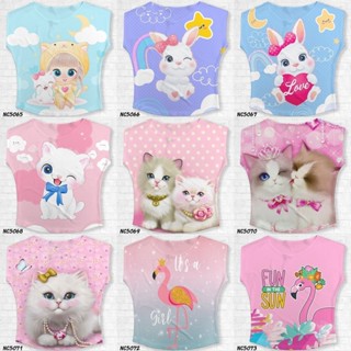 เสื้อเด็กผู้หญิง เสื้อยืดคอกลม ลายการ์ตูน ลายเจ้าหญิง ราคาถู…