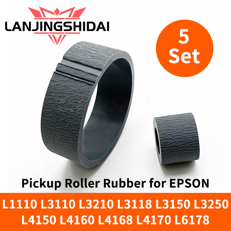 5 ชุด Pickup Feed Roller แยก Pad ยางสําหรับ EPSON L1110 L3110 L3210 L3118 L3150 L3250 L4150 L4160 L4170L3160 L3260 L5190 L5290 L5298 ยาง