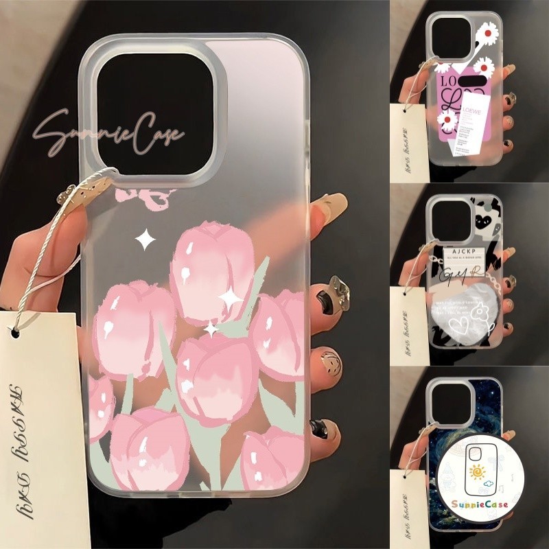 รูปดอกไม้รักแนวโน้มการ์ตูนดูเดิล เคส ชินจัง เคสไอโฟน IPhone XR 13 12 11 14 15 Pro Max 7Plus XS X MAX 14 7 8 15 Plus SE