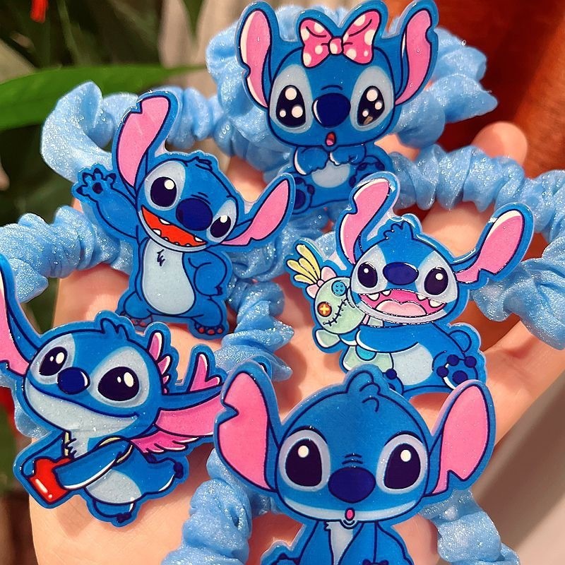 น่ารักอะนิเมะ Lilo & Stitch ผม Kawaii Stitch เชือกผม Hairpin การ์ตูนยางรัดผม Accessories สาวของขวัญของเล่น