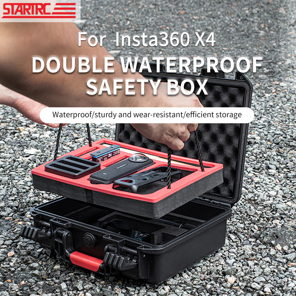 สําหรับ Insta360 X4/X3Storage กล่องอุปกรณ์เสริมขนาดใหญ่ความจุมือถือสะดวก Anti Drop กล่องความปลอดภัยกันน้ํา