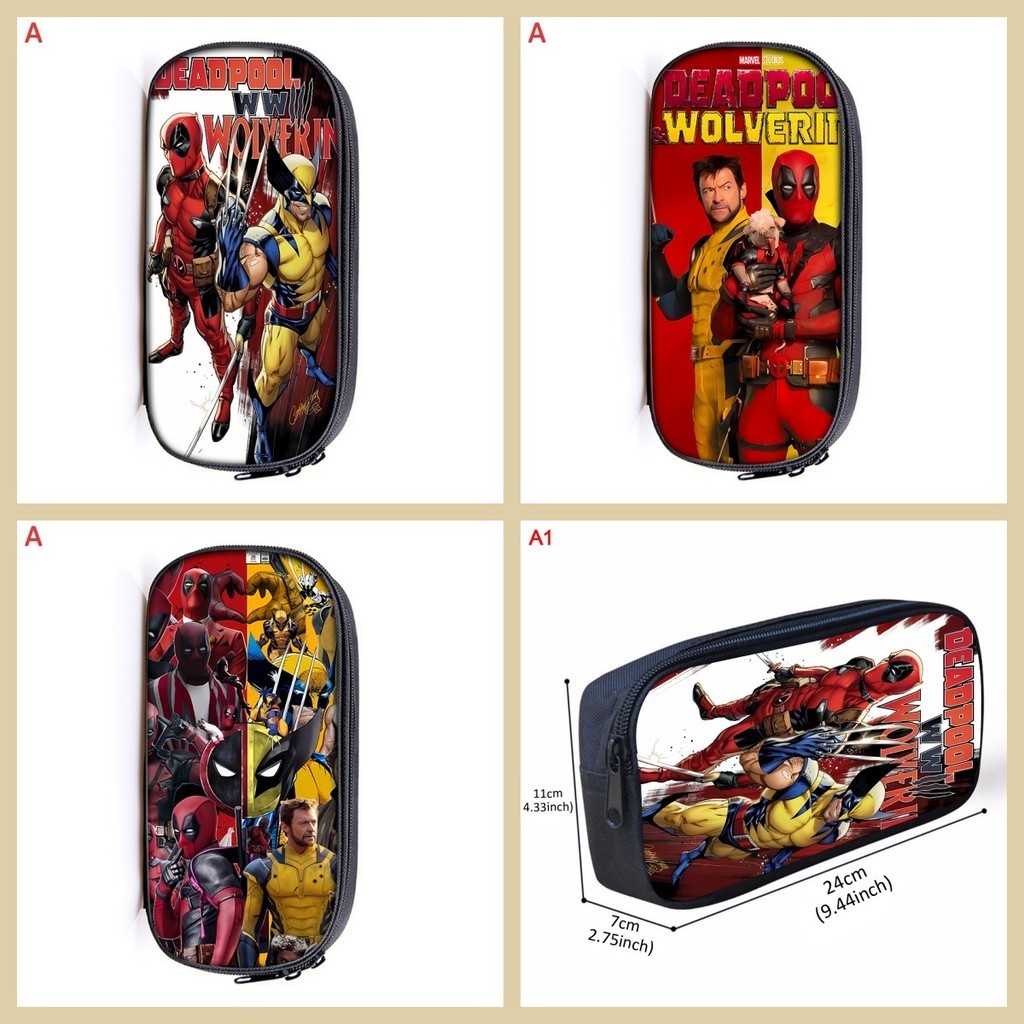 Deadpool & Wolverine กล่องดินสอนักเรียนซิปชั้นเดียว