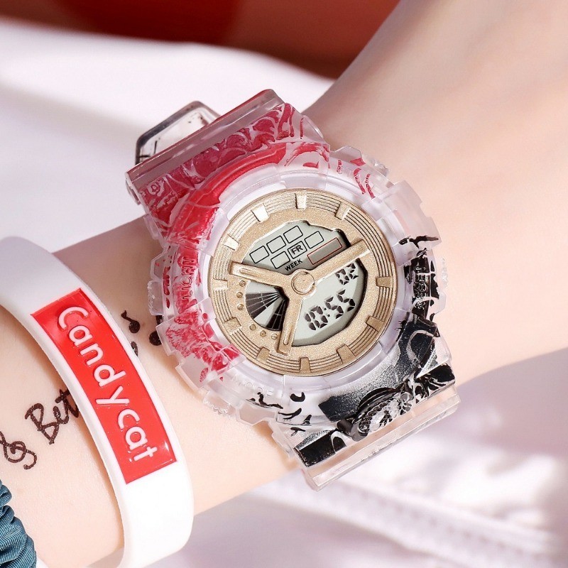 One PIECE นาฬิกา Dragon Ball ดิจิตอล LED กีฬาผู้ชายผู้หญิงเด็ก Unisex นาฬิกากันน้ํากันกระแทกกันน้ําอัตโนมัติ LED กีฬานาฬิกาสําหรับสาว