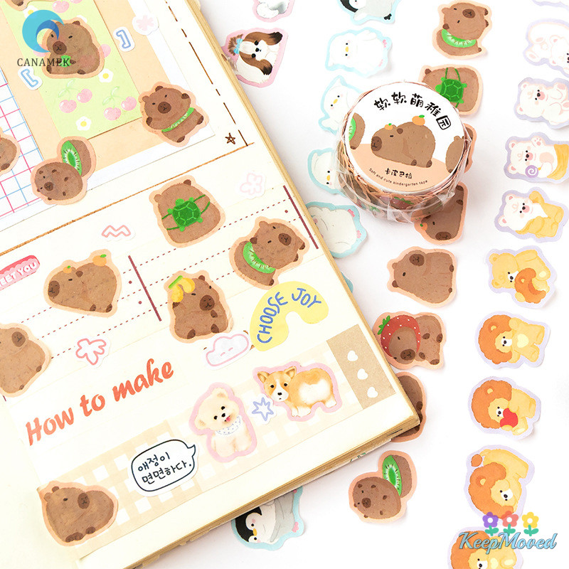 ผู้รักษาประตู 100แผ่นการ์ตูนกราฟฟิตีสัตว์เล็กตกแต่งเทปสร้างสรรค์บัญชีมือภาพตัดปะวัสดุสติกเกอร์ม้วนโรงเรียนเครื่องเขียนใหม่