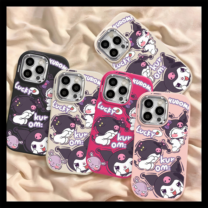 อะนิเมะตลก Face Kuromi ปลอกใช้งานร่วมกับกรณี IPhone 15 12 11 14 13 Pro Max 8 7 14 Plus SE 2020 น่ารักใหม่รวมทุกอย่าง X XR XSMAX ซิลิโคนกันกระแทกนุ่มปกหลัง