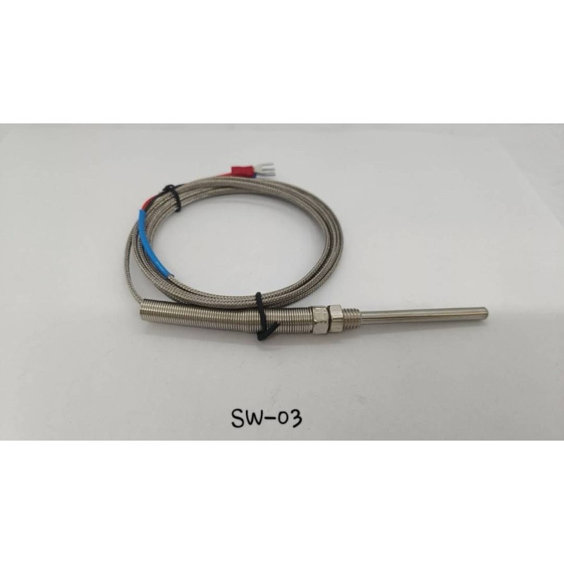 เทอร์โมคัปเปิ้ล เซ็นเซอร์เครื่องวัดอุณหภูมิ type KเกลียวM6 รุ่นSW-03,SW-04 sw-01 สายวัดอุณหภูมิ 0-1300องศา 6m 100m 150mm
