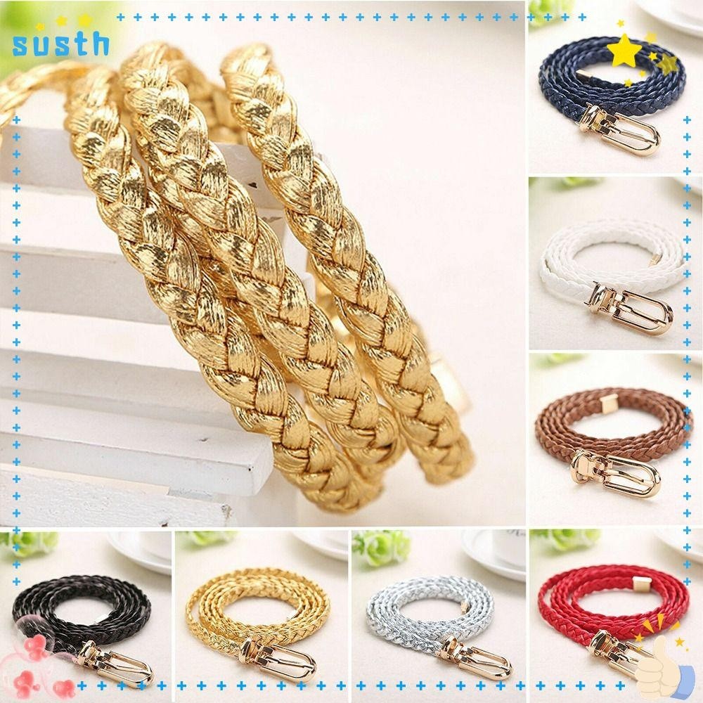 Susth เข็มขัดถักผู้หญิงชุดวินเทจสานเอว Band