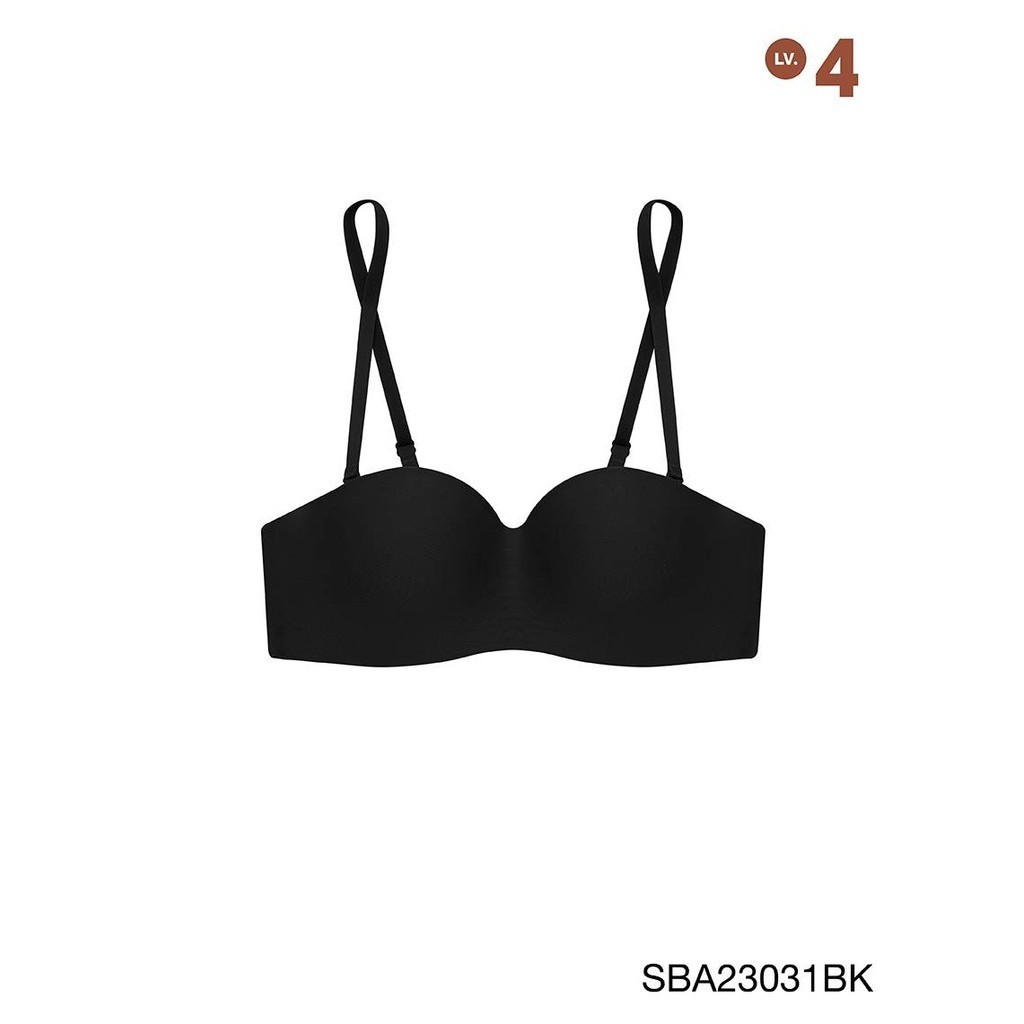 Sabina Doomm Doomm Level 4 เสื้อชั้นใน เกาะอก ไร้โครง รหัส SBA23031BK - สีดำ