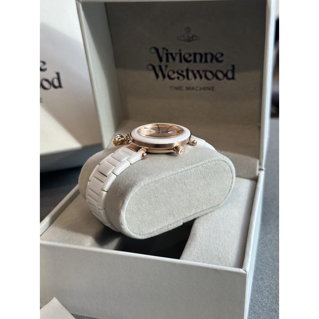 Vivienne Westwood Special White Ceramic Material Shixing Womens Watch 32MM