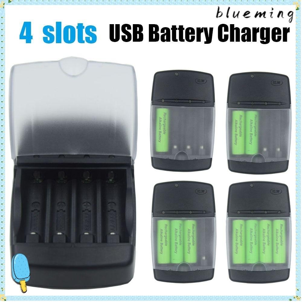 Blueming2 แท่นชาร์จแบตเตอรี่อัลคาไลน์ LED 1.5V ชาร์จเร็ว ทนทาน สําหรับแบตเตอรี่ AA AAA