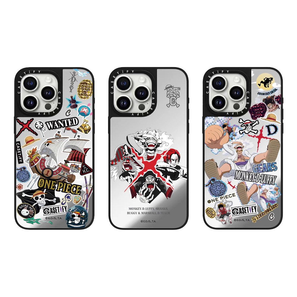 Casetify One Piece สี่จักรพรรดิคุณภาพสูงกระจกเคสโทรศัพท์เหมาะสําหรับiPhone 15 Pro Max 14 Pro Max 13 Pro Max 15 Pro 14 Pro 13 Pro 12 Pro 11 แฟชั่นAnti Drop Hard Case