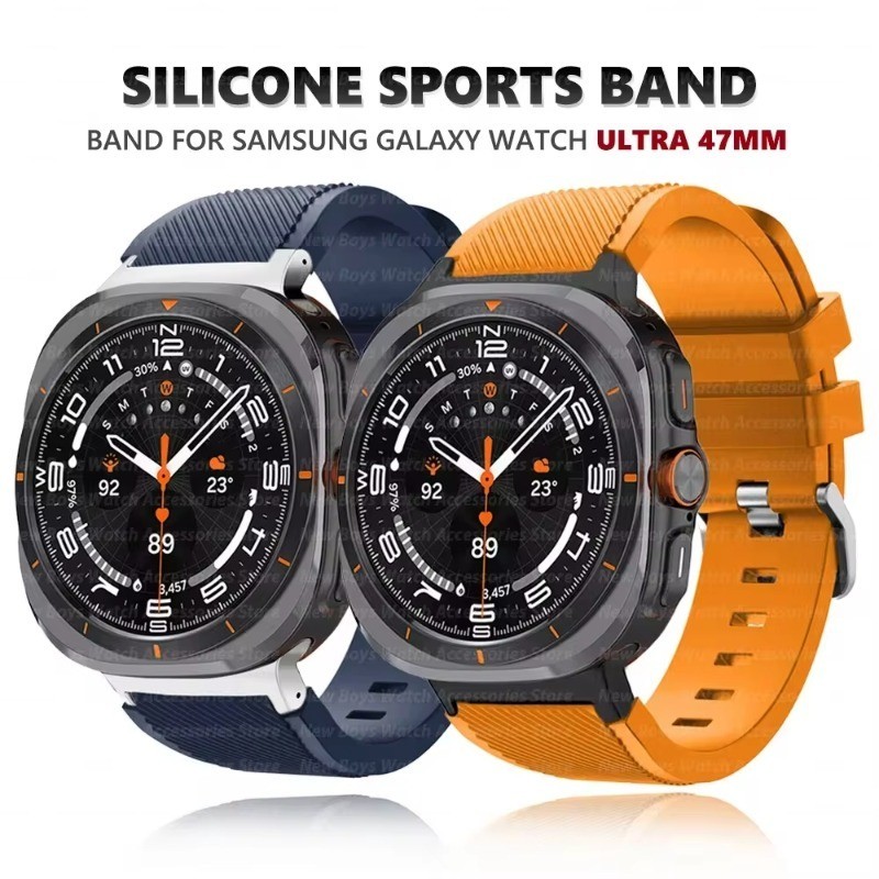 สายซิลิโคนอ่อนนุ่มสําหรับ SAMSUNG Galaxy Watch ULTRA 47 มม.ไม่มีช่องว่าง Quick Fit Correa สําหรับ SAMSUNG ULTRA 47 มม.ผู้ชายกีฬาสร้อยข้อมือ