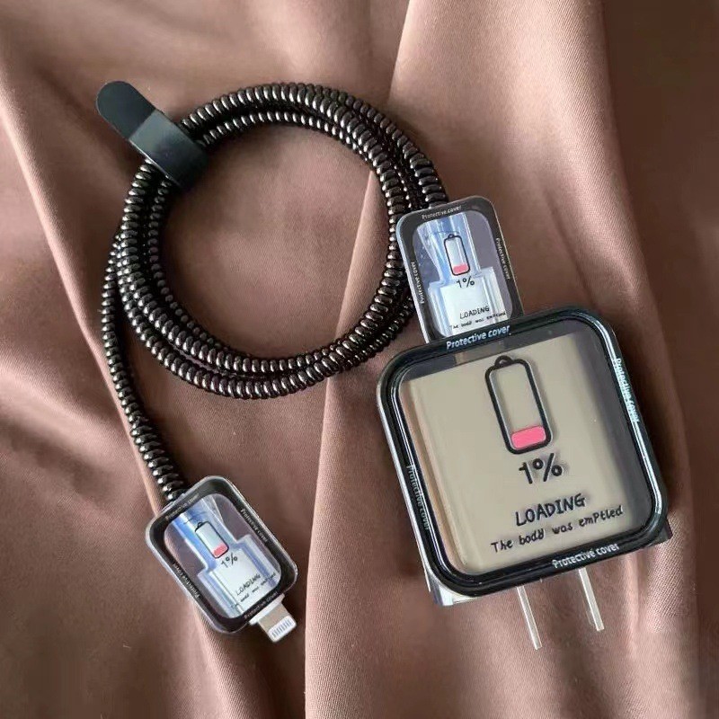 รูปแบบบุคลิกภาพ 18w/20w ชุดตัวป้องกันเครื่องชาร์จเคสชาร์จตัวป้องกันสายเคเบิลเข้ากันได้สําหรับ iPhone11 12 13 14pro max