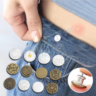 Rainbow กระดุม ปรับเอวกางเกง ปุ่มที่ถอดออกได้ เป็นเข็มหมุด ปรับได้ตามต้องการ jeans buttons