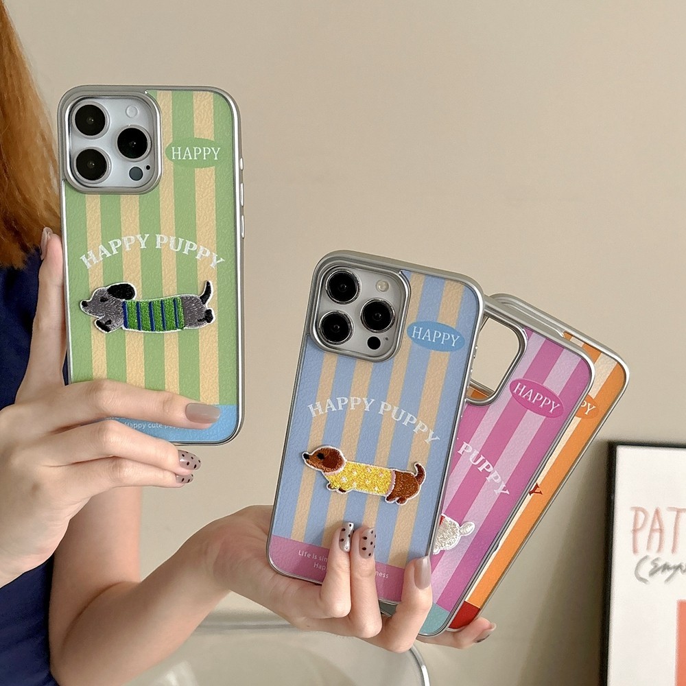สุนัขไส้กรอกปักลาย Dopamine เหมาะสําหรับเคสโทรศัพท์ IPhone 15 Promax Apple 14 ใหม่ 13 Pro น่ารัก 12pm น่ารัก 14 Pro Soft Case 15