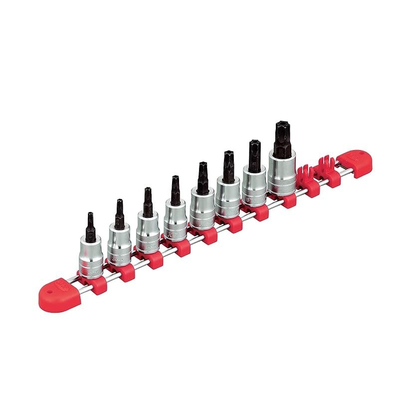 Kyoto Machine Tools (KTC) 9.5mm (3/8 inch) Short T-type Tamper-proof Torx Bit Socket Set of 8 TBT3S0