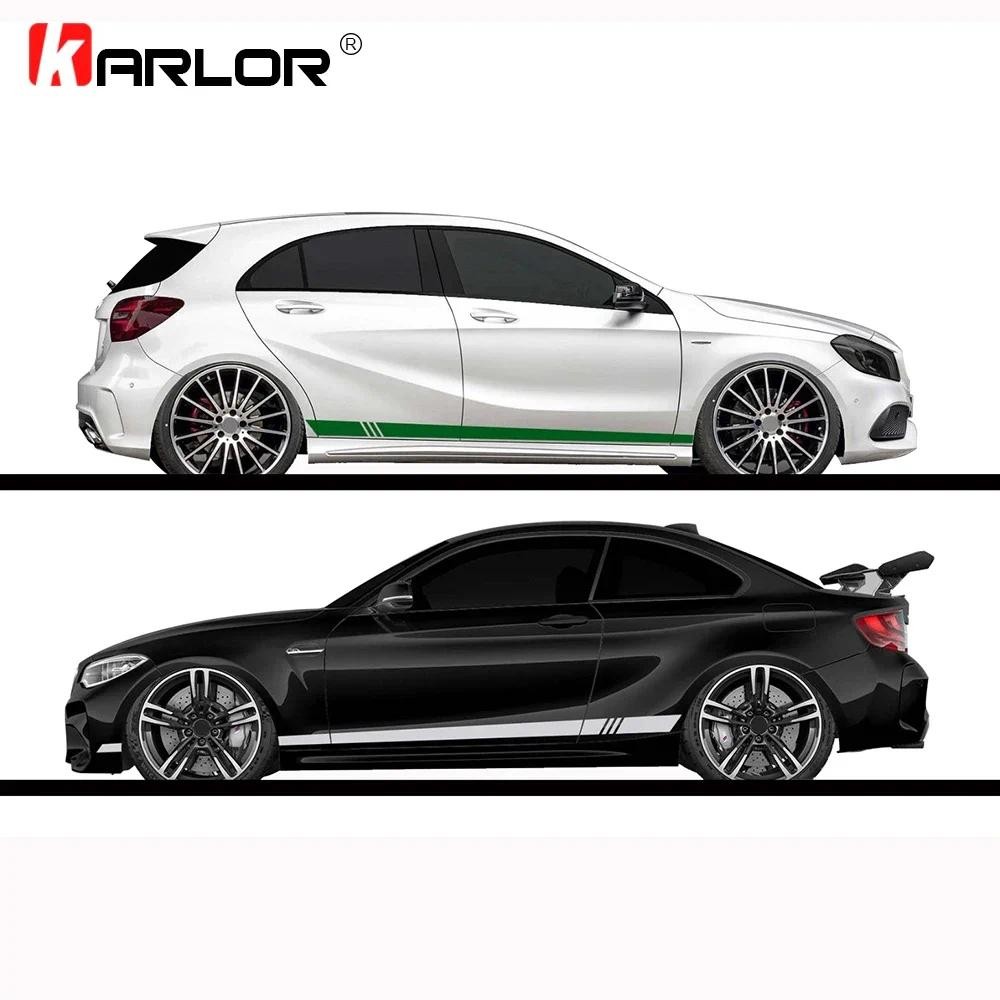 2pcs รถสติกเกอร์ประตูด้านข้าง Stripes Kit Auto ทั้งสติกเกอร์ PVC Decal รถห่อไวนิลฟิล์มรถยนต์ผลิตภัณฑ์อุปกรณ์เสริม